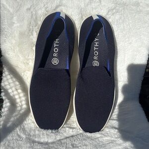 Rothy's Men's Slip-On Knit Sneakers - Navy Blue with White Sole